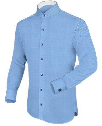 Mans Collarless Shirt with Italian Collar 1 Button