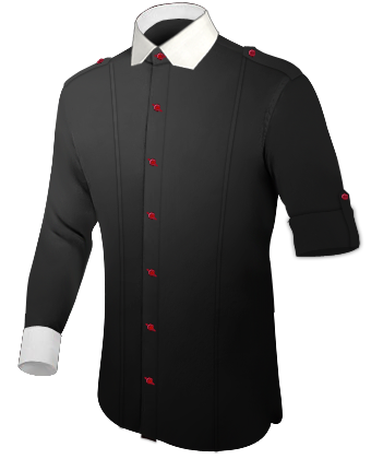 Mans Rock N Roll Dress Sherts with Italian Collar 1 Button