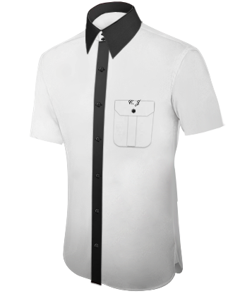 Mans White Shirts with French Collar 2 Button