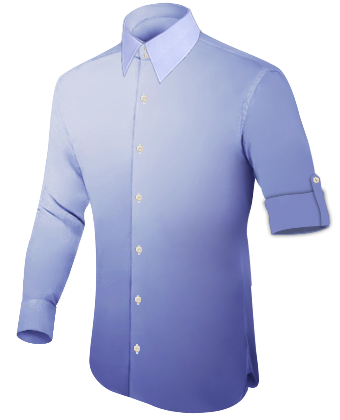 Men Round Collars Shirts with French Collar 2 Button