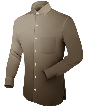 Men Dress Shirts White Collra Yellow Shirt with Italian Collar 1 Button