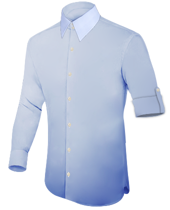 Men Fitted Linen Shirt with French Collar 2 Button
