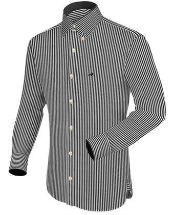 Men Polka Dot Dress Shirt with Hidden Button