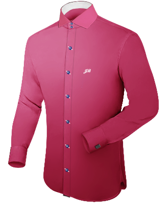 Mens Dress Shirt No Collar with Italian Collar 2 Button