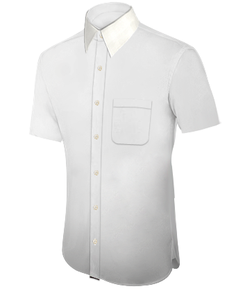 Mens Embroidered Shirts with French Collar 1 Button