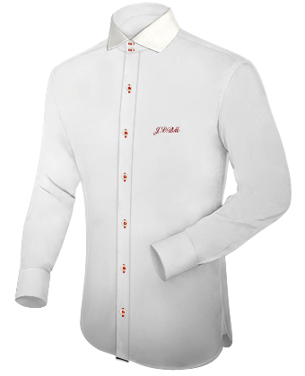 Mens Fashion Dress Shirts with Italian Collar 2 Button