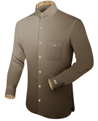 Mens Fitted Fashion Shirts with Italian Collar 2 Button