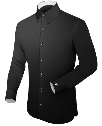 Mens High Collar Shirts with Button Down