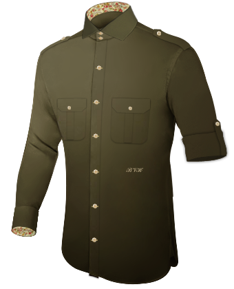 Mens Matching Shirts With Ties with Italian Collar 2 Button