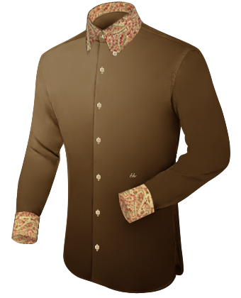 Mens Red Fitted Dress Shirt 20 32 33 with Hidden Button