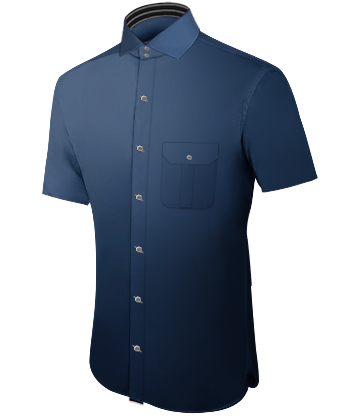 Mens Shirt Tayloring with Italian Collar 2 Button