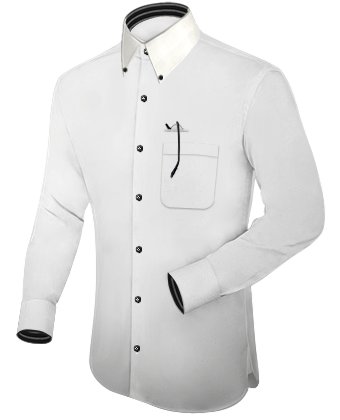 Mens Shirts With Inside Collar Design with Italian Collar 1 Button
