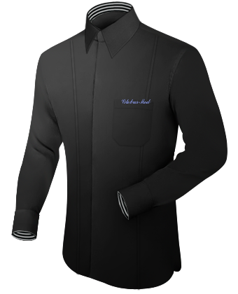 Mens Slim Fit Dress Shirts Cheap with French Collar 2 Button