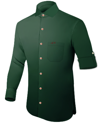 Mens Slim Fitted Shirts with Italian Collar 1 Button