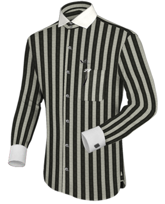 Mens Taylored Smart Shirts with Italian Collar 2 Button