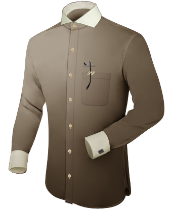 Mens Tuxedo Shirt Ivory with Cut Away 1 Button