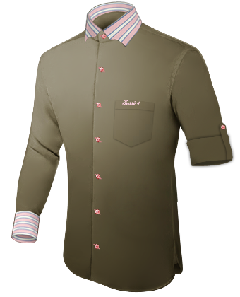 Mens White Formal Shirt with Batman Collar