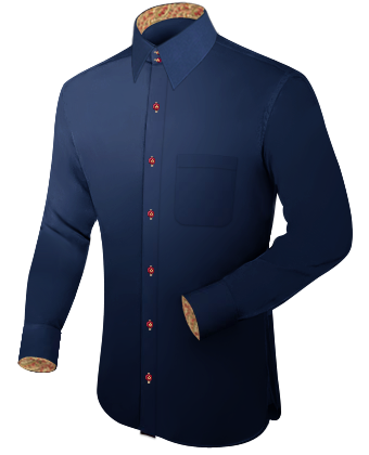 Mens White Shirt With Black Pinstripe with French Collar 2 Button