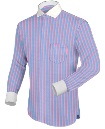 Monogrammed Shirts For Men with Italian Collar 1 Button
