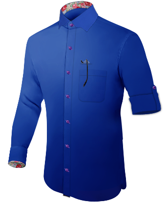 Narrow Collar Shirt Men with Batman Collar