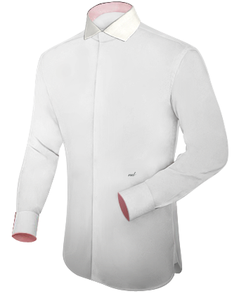 Online Fitted Shirts with Italian Collar 1 Button