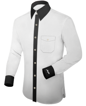Mens Business Shirts with French Collar 2 Button