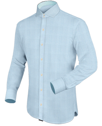 Pale Blue Dress Shirt Boy with Italian Collar 2 Button