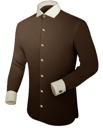 Mandarin Collar Shirts For Men with Italian Collar 2 Button