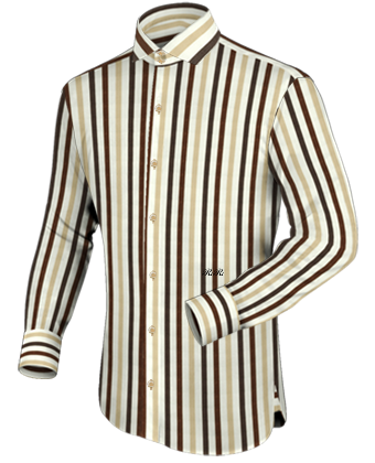 Men Costum Dress Shirts with Italian Collar 2 Button