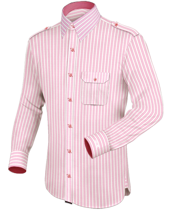 Men Lace Shirt with French Collar 1 Button