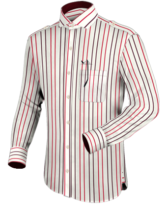 Men Mandarin Collar Shirt with Italian Collar 1 Button