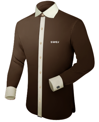 Men Polka Dot Dress Shirt with English Collar