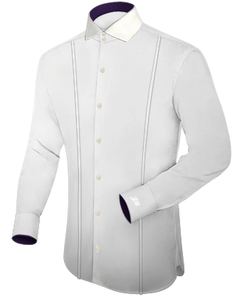 Men Satin Dress Shirt with Italian Collar 2 Button