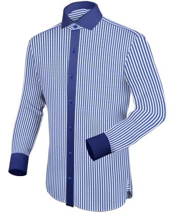 Mens 100 Percent Cotton Dress Shirts Wholesale with Italian Collar 1 Button