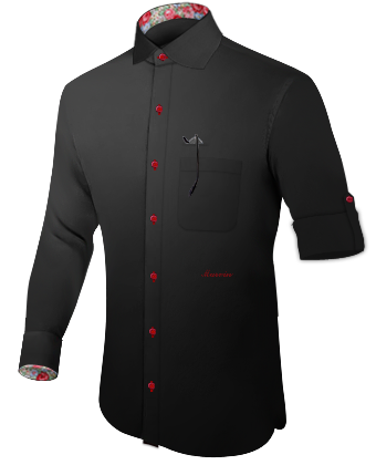 Men White Shirt Double Cuff with English Collar