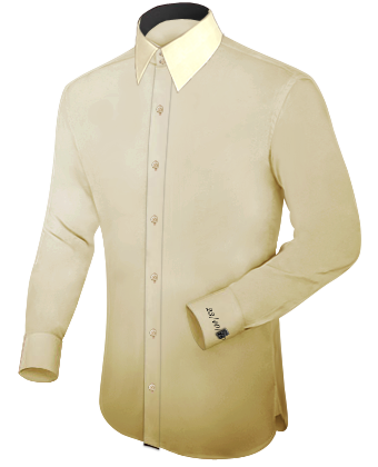 Mens Beach Wedding Shirts with French Collar 2 Button