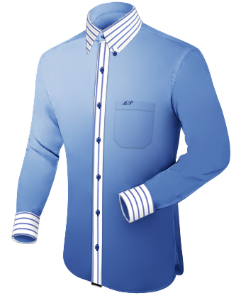 Mens Big Collar Shirts with Hidden Button