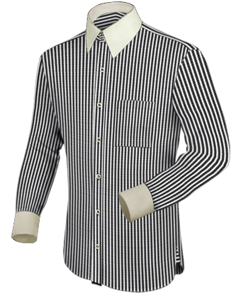 High Collar Mens Shirts with French Collar 2 Button