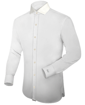 Mens Cheap White Business Shirts Online with Italian Collar 1 Button
