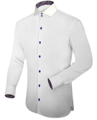 Mens Collar Eyelet Shirts with Italian Collar 2 Button