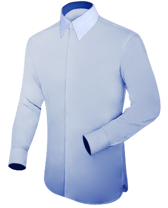 Mens Designer Collerless Shirt with French Collar 2 Button