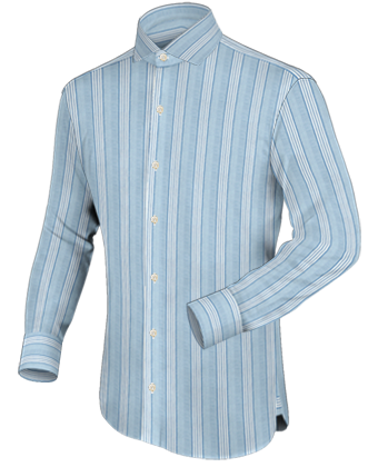 Mens Double Cuff Shirts with Italian Collar 1 Button
