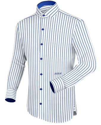 Mens Dress Evening Shirts with Italian Collar 1 Button