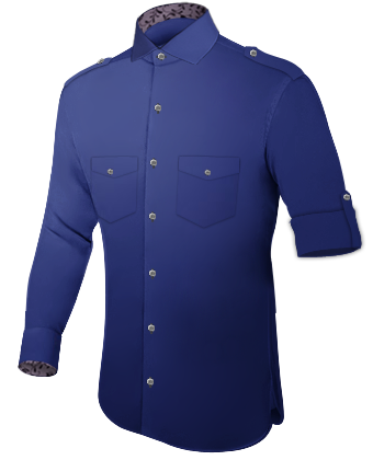 Mens Dress Shirts 18.5 Inch Collar with Italian Collar 1 Button