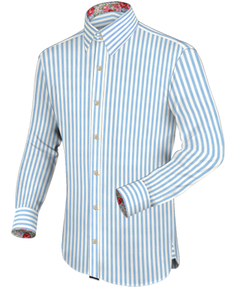 Mens Extra Long Length Shirts with French Collar 2 Button