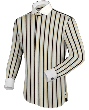 Mens Fitted Black Short Sleeve Shirt with Italian Collar 1 Button