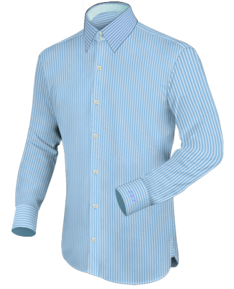 Mens Formal Shirts Blue with French Collar 2 Button