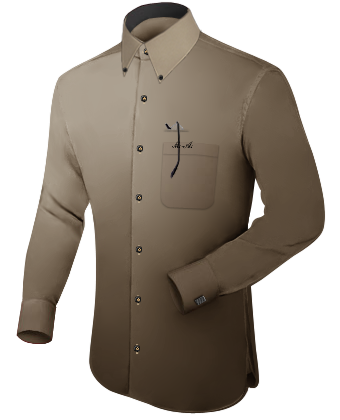 Men's Hidden Button Down Shirt with Button Down