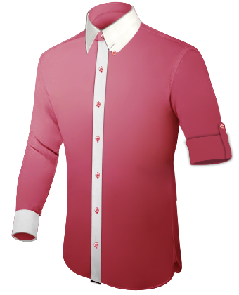 Mens High Neck Shirt with Hidden Button