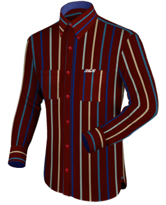 Mens Long Length Shirt with Button Down